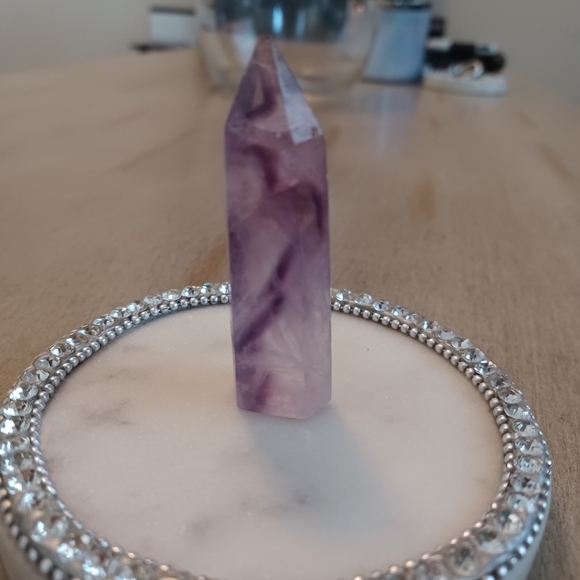 None Other - Purple Fluorite Crystal Point Obelisk Tower